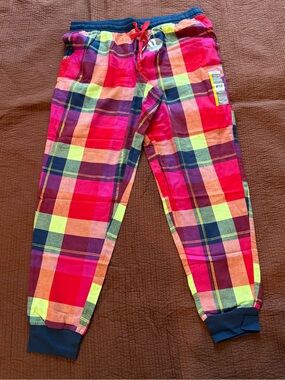 SECRET TREASURES SLEEPWEAR Multicolor Plaid Soft Flannel JOGGER PANTS SZ L